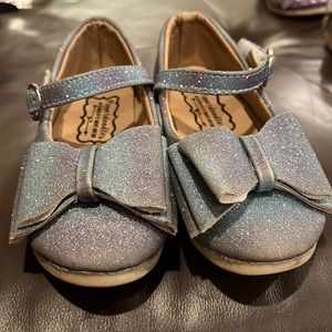 Piperdoodles blue and purple glitter bow shoes